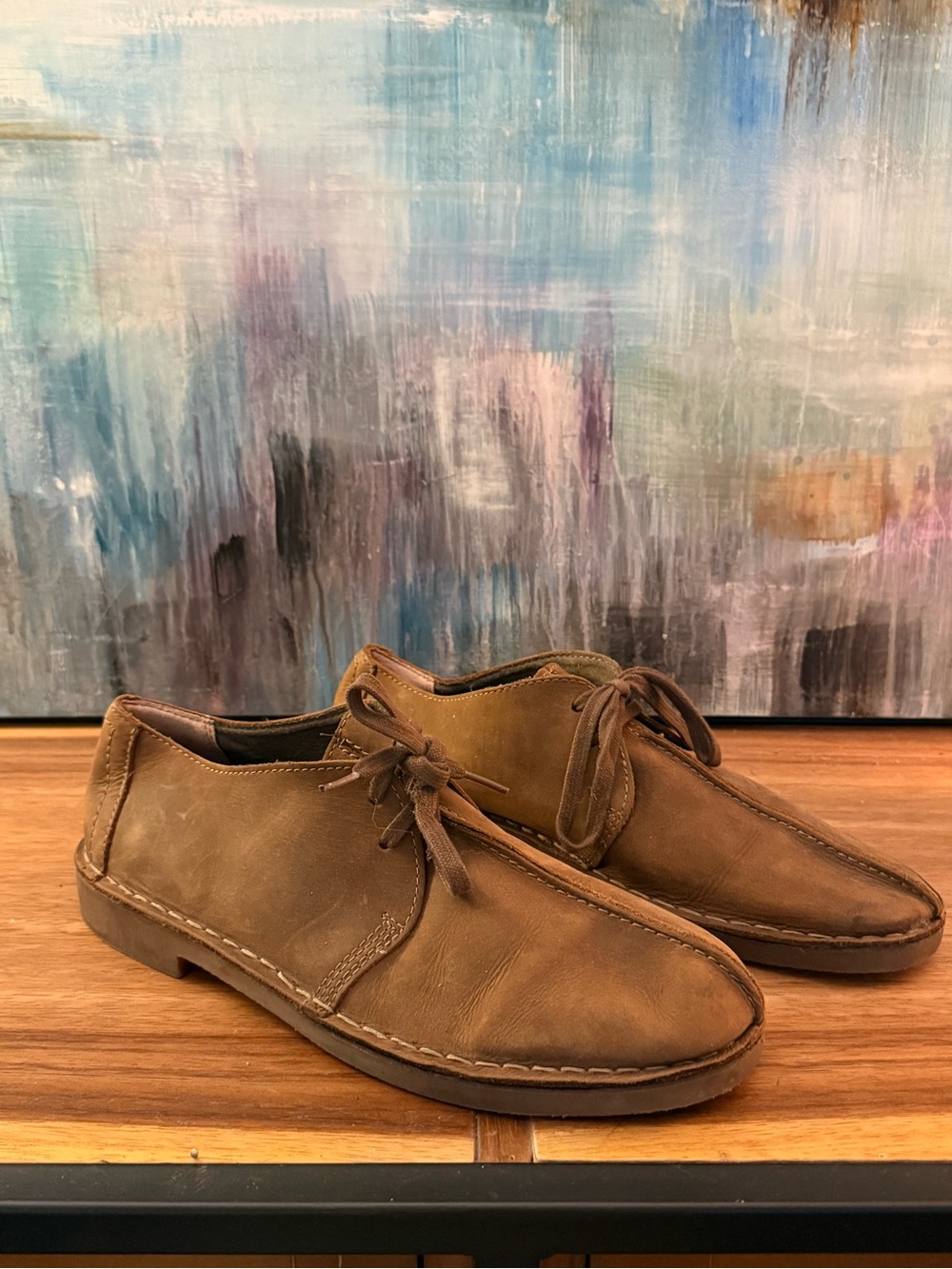 Clarks Men's Trek Brown Leather Chukka Lace-Up Shoes